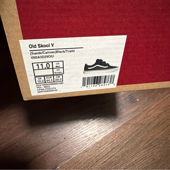 Vans Old Skool V Unisex Men's/Women's Black/White Skate Shoes Size 11 Men - Picture 6 of 7